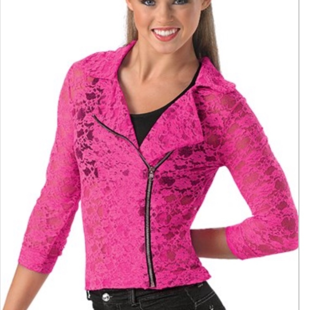 Dance Costume | Pink Lace Motorcycle Jacket
